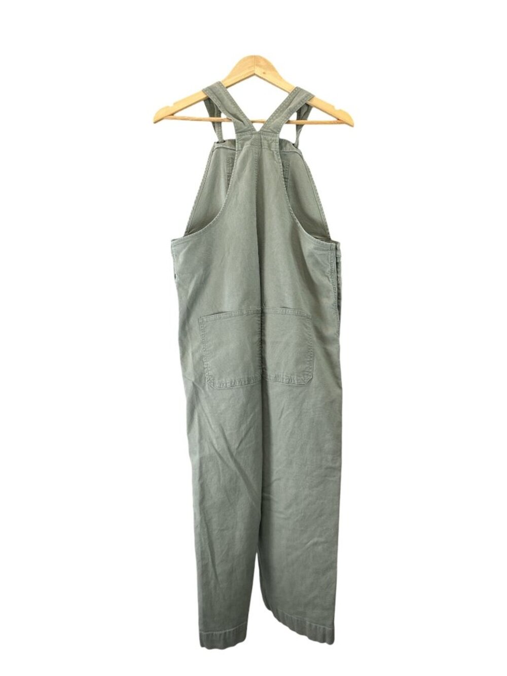 Womens Sage Green Cotton Overalls - Classic Casual Jumpsuit - Picture 2 of 7
